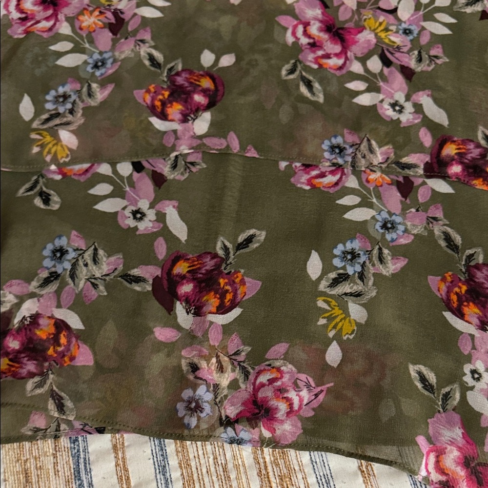 WHITE HOUSE BLACK MARKET STAPPY VELVET TRIM FLORAL DRESS - Picture 8 of 14